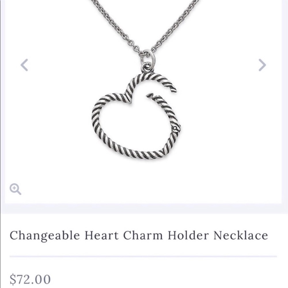 James Avery Changeable Heart Charm Holder Necklace